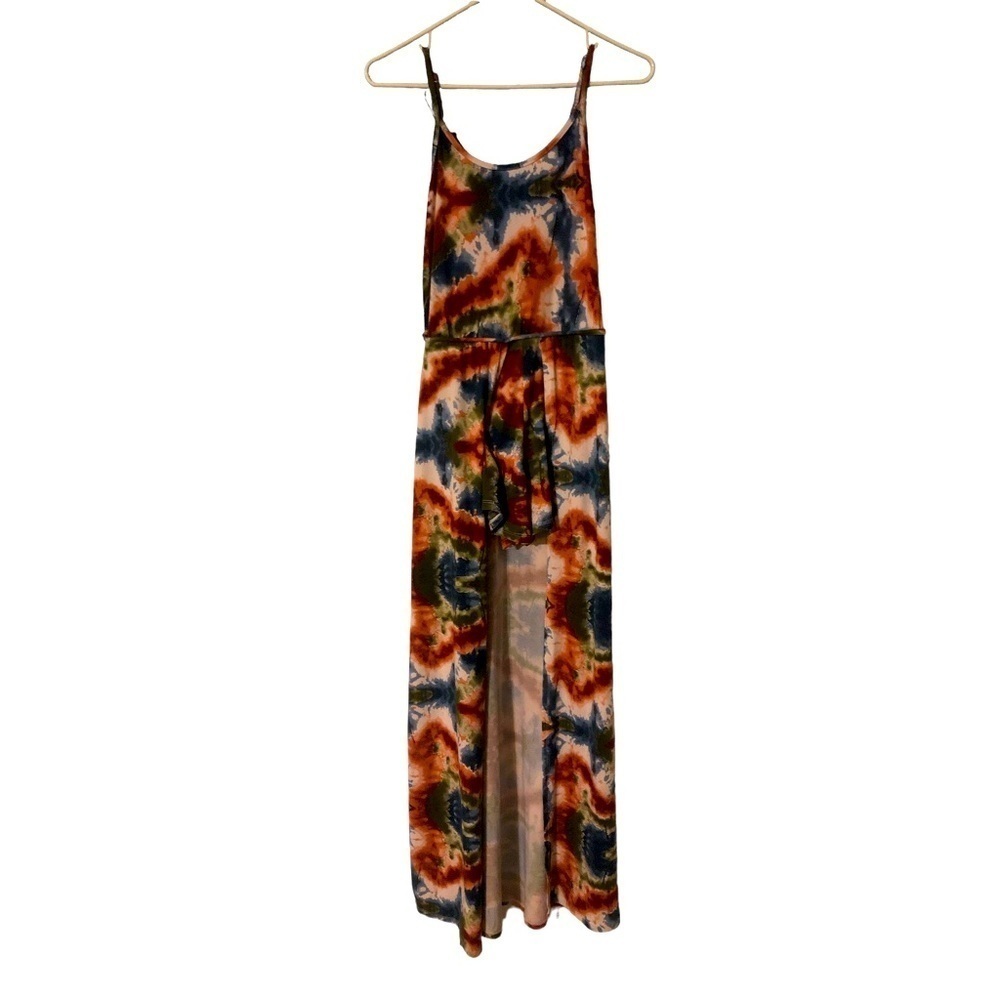 Walk Through Romper Poof Strap Tank/Shorts Maxi Skirt Tie Dye BoHo Style  M